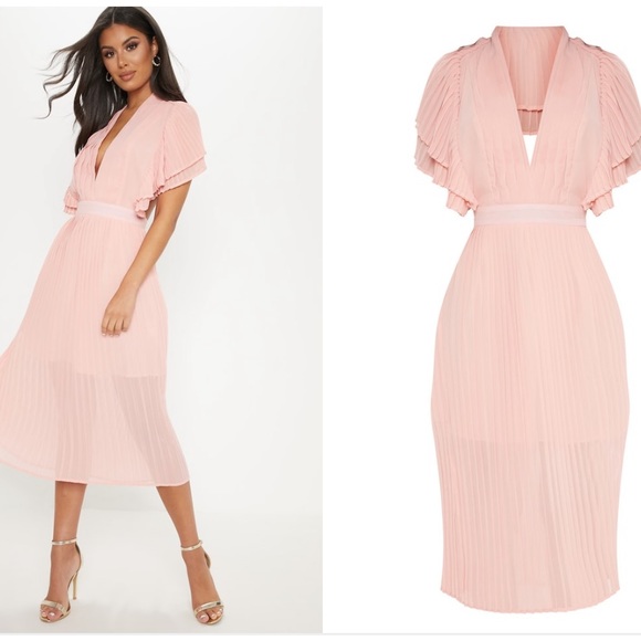 NWT ROSE PLEATED MIDI DRESS - Picture 2 of 2